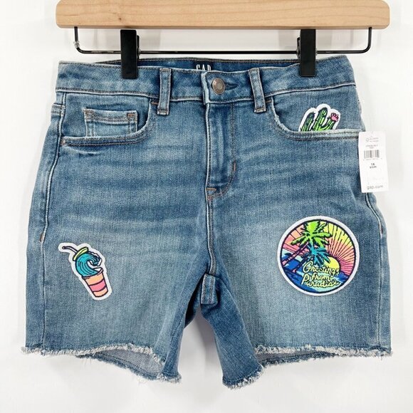Gap Vintage Patch Slim Stretch Midi Shorts - Picture 1 of 7